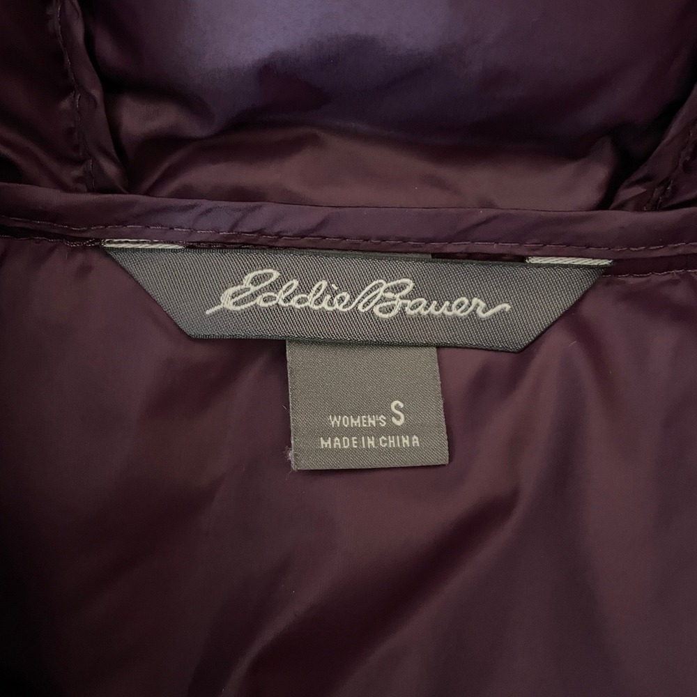 Eddie Bauer Luna Peak Down Parka Womens Small Plum Purple Puffer Jacket 550 Fill - Picture 3 of 7